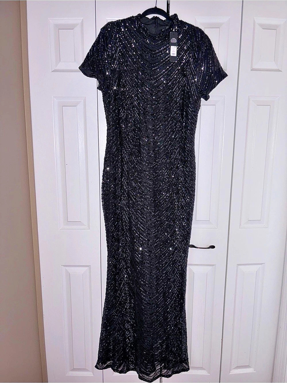 Fashion Nova Meet On The Dancefloor Sequin Maxi Dress Black Size 3x